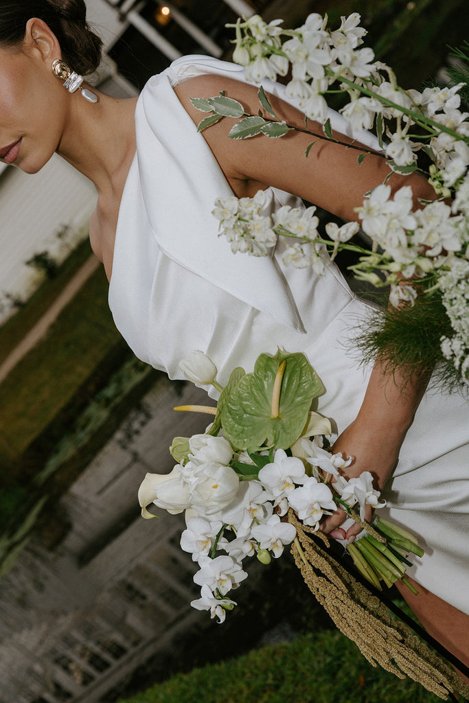 Modern Romance at Kwila Lodge: White Tulips & Clean Lines - Bridal Gowns under $1000