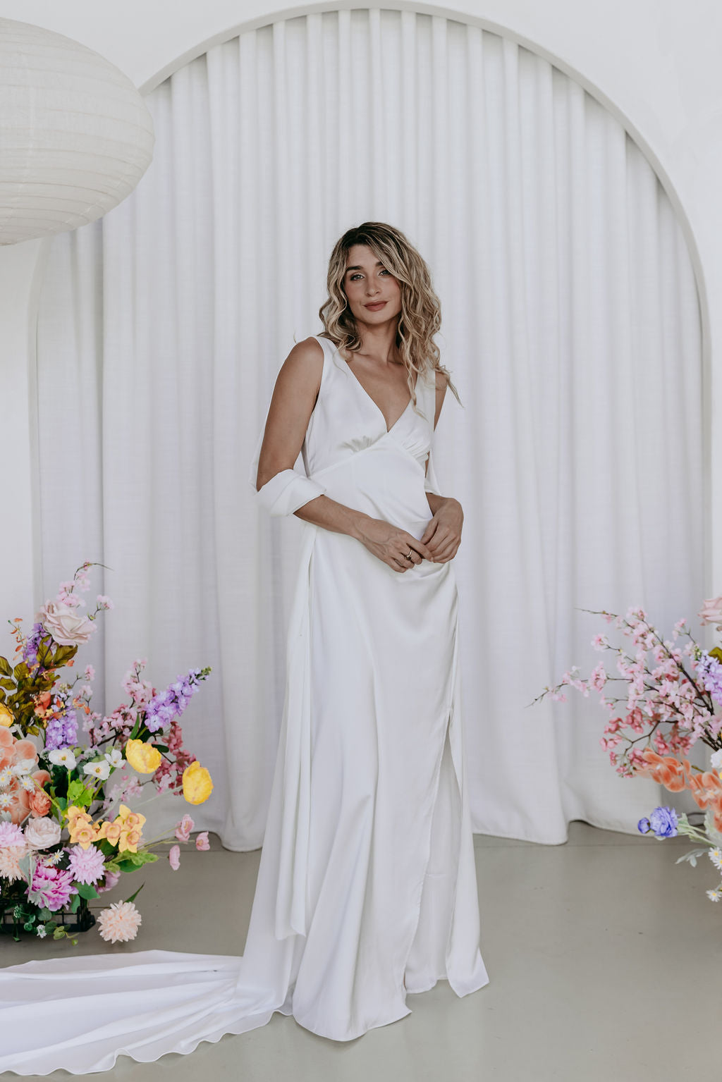 MIAMI Beach Wedding Dress, $920! Cape veils float in the wind. Micro Wedding  and Elopement Bridal Gowns designed in Byron Bay  Sarah-Jane Byron Bridal